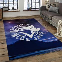 mlb toronto blue jays baseball team logo rectangle area rug dark room tbj33