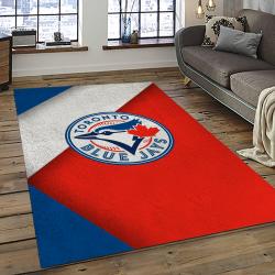 mlb toronto blue jays baseball team logo rectangle area rug dark room tbj34
