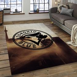 mlb toronto blue jays baseball team logo rectangle area rug dark room tbj36