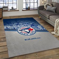 mlb toronto blue jays baseball team logo rectangle area rug dark room tbj37