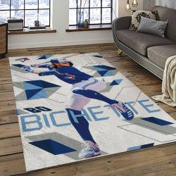 mlb toronto blue jays baseball team logo rectangle area rug dark room tbj40