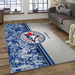 mlb toronto blue jays baseball team logo rectangle area rug dark room tbj42