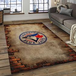 mlb toronto blue jays baseball team logo rectangle area rug dark room tbj43