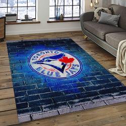 mlb toronto blue jays baseball team logo rectangle area rug dark room tbj44