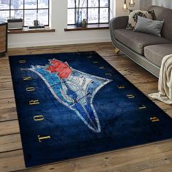 mlb toronto blue jays baseball team logo rectangle area rug dark room tbj45