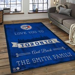 mlb toronto blue jays baseball team logo rectangle area rug dark room tbj46