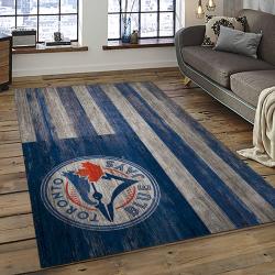 mlb toronto blue jays baseball team logo rectangle area rug dark room tbj49