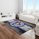 mlb toronto blue jays baseball team logo rectangle area rug light room tbj25