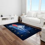 mlb toronto blue jays baseball team logo rectangle area rug light room tbj45