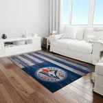 mlb toronto blue jays baseball team logo rectangle area rug light room tbj49