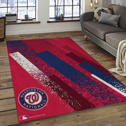 mlb washington nationals baseball team logo rectangle area rug dark room wn28