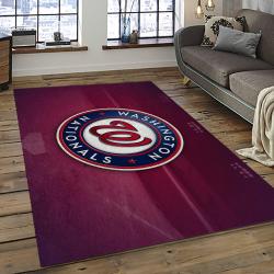 mlb washington nationals baseball team logo rectangle area rug dark room wn32