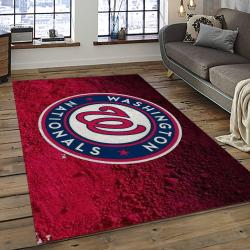 mlb washington nationals baseball team logo rectangle area rug dark room wn38