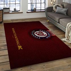 mlb washington nationals baseball team logo rectangle area rug dark room wn48