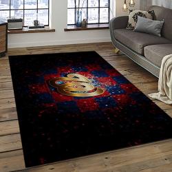 mlb washington nationals baseball team logo rectangle area rug dark room wn49