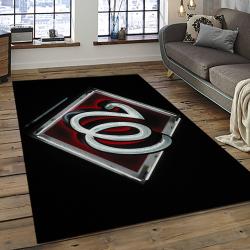 mlb washington nationals baseball team logo rectangle area rug dark room wn55