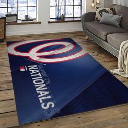 mlb washington nationals baseball team logo rectangle area rug dark room wn64