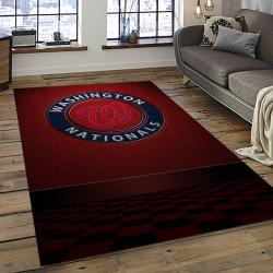 mlb washington nationals baseball team logo rectangle area rug dark room wn67
