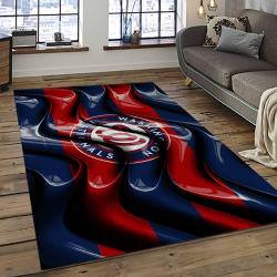 mlb washington nationals baseball team logo rectangle area rug dark room wn71