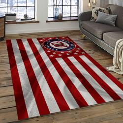 mlb washington nationals baseball team logo rectangle area rug dark room wn72
