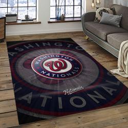 mlb washington nationals baseball team logo rectangle area rug dark room wn78