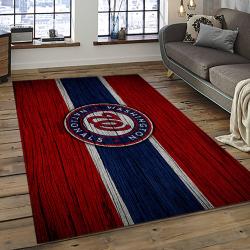 mlb washington nationals baseball team logo rectangle area rug dark room wn81
