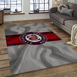 mlb washington nationals baseball team logo rectangle area rug dark room wn85