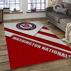 mlb washington nationals baseball team logo rectangle area rug dark room wn87