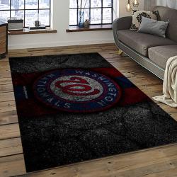 mlb washington nationals baseball team logo rectangle area rug dark room wn88