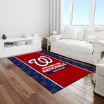 mlb washington nationals baseball team logo rectangle area rug light room wn07