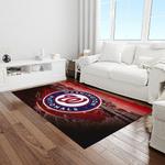mlb washington nationals baseball team logo rectangle area rug light room wn18