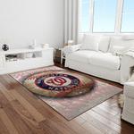mlb washington nationals baseball team logo rectangle area rug light room wn20