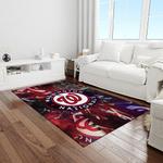 mlb washington nationals baseball team logo rectangle area rug light room wn22