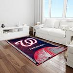 mlb washington nationals baseball team logo rectangle area rug light room wn27