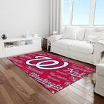 mlb washington nationals baseball team logo rectangle area rug light room wn33