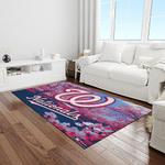 mlb washington nationals baseball team logo rectangle area rug light room wn34