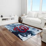 mlb washington nationals baseball team logo rectangle area rug light room wn53