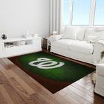 mlb washington nationals baseball team logo rectangle area rug light room wn58