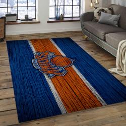 nba new york knicks basketball team logo rectangle area rug dark room nyk02