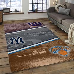 nba new york knicks basketball team logo rectangle area rug dark room nyk03
