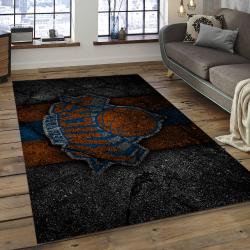 nba new york knicks basketball team logo rectangle area rug dark room nyk05