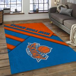 nba new york knicks basketball team logo rectangle area rug dark room nyk06