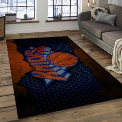 nba new york knicks basketball team logo rectangle area rug dark room nyk11