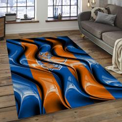 nba new york knicks basketball team logo rectangle area rug dark room nyk21