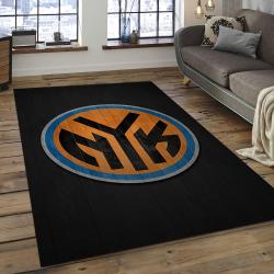 nba new york knicks basketball team logo rectangle area rug dark room nyk24