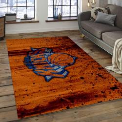nba new york knicks basketball team logo rectangle area rug dark room nyk27