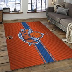 nba new york knicks basketball team logo rectangle area rug dark room nyk33