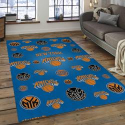 nba new york knicks basketball team logo rectangle area rug dark room nyk36