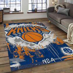 nba new york knicks basketball team logo rectangle area rug dark room nyk37