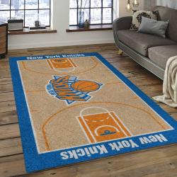 nba new york knicks basketball team logo rectangle area rug dark room nyk39